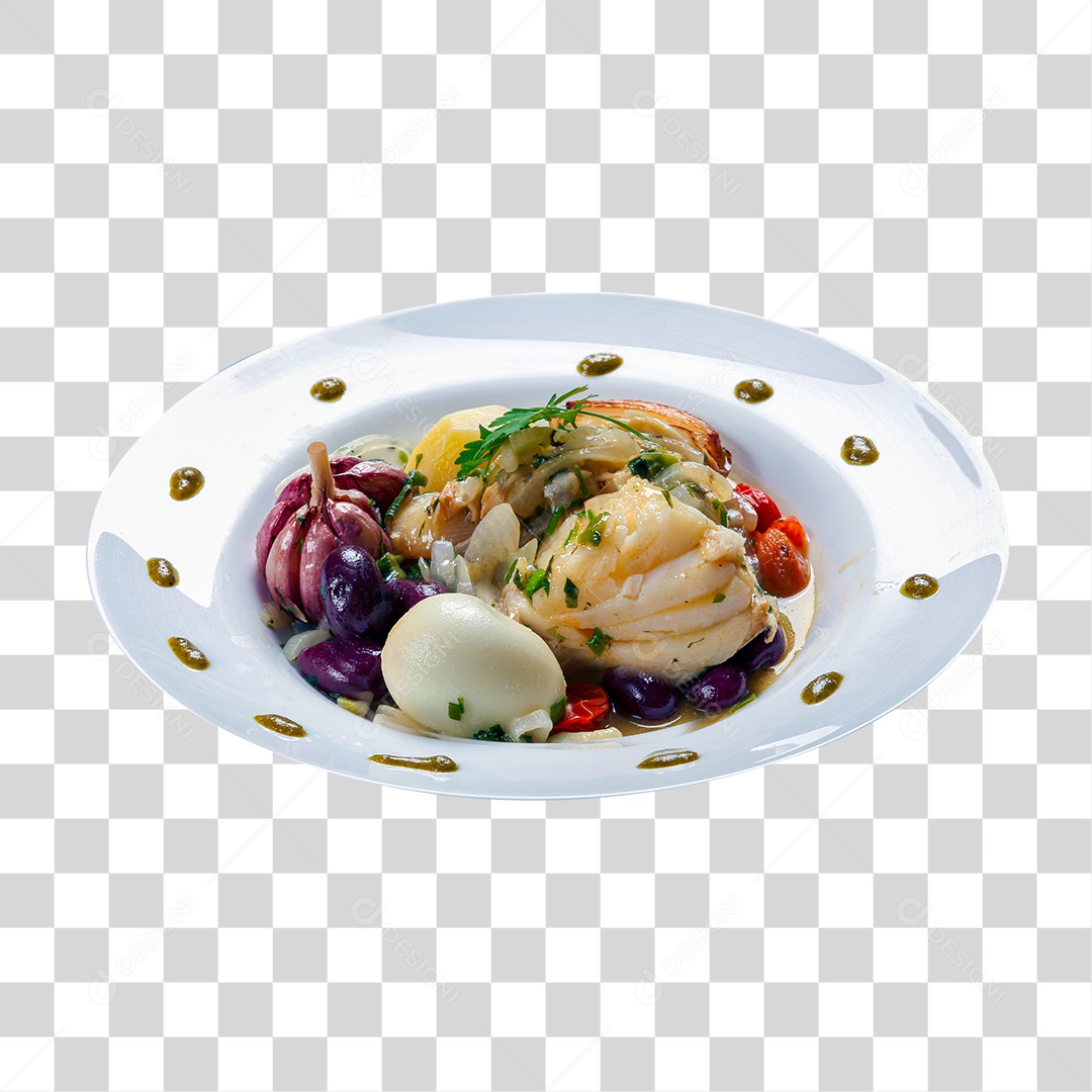 Bacalhau Servido em Prato PNG Transparente