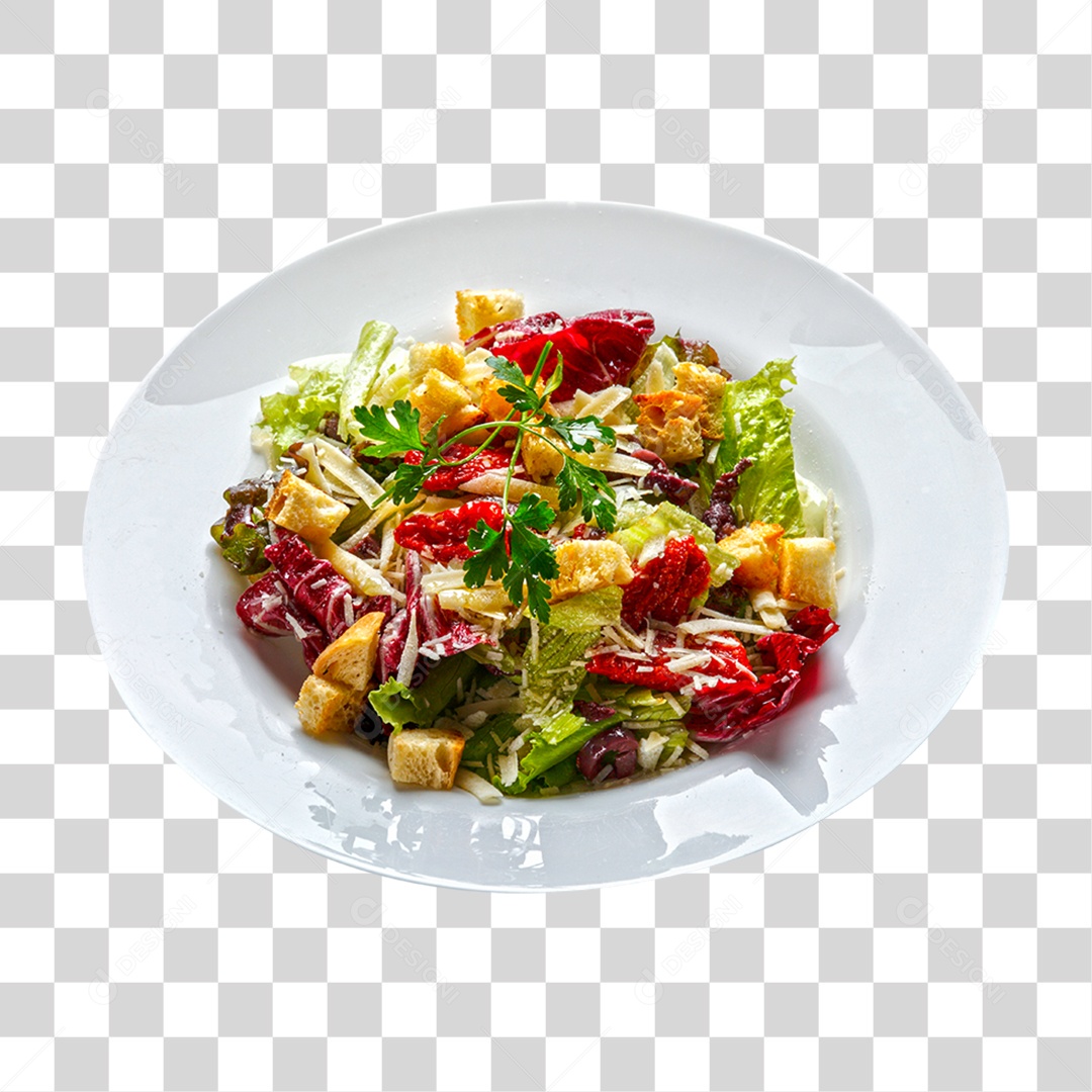 Prato com Salada Vegetais e Legumes PNG Transparente