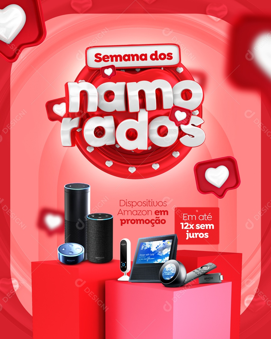 Social Media Semana Dos Namorados Presente Aparelhos PSD Editável