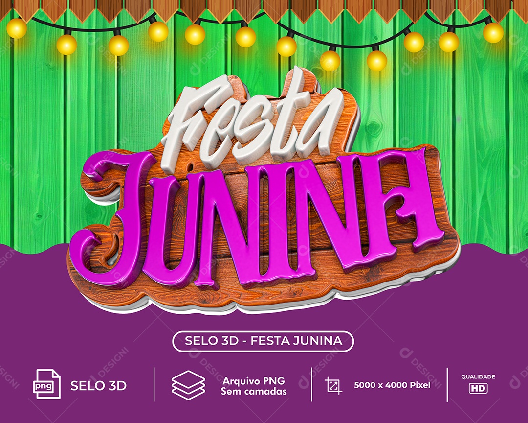 Selo 3D Festa Junina Cores Para Composição PSD