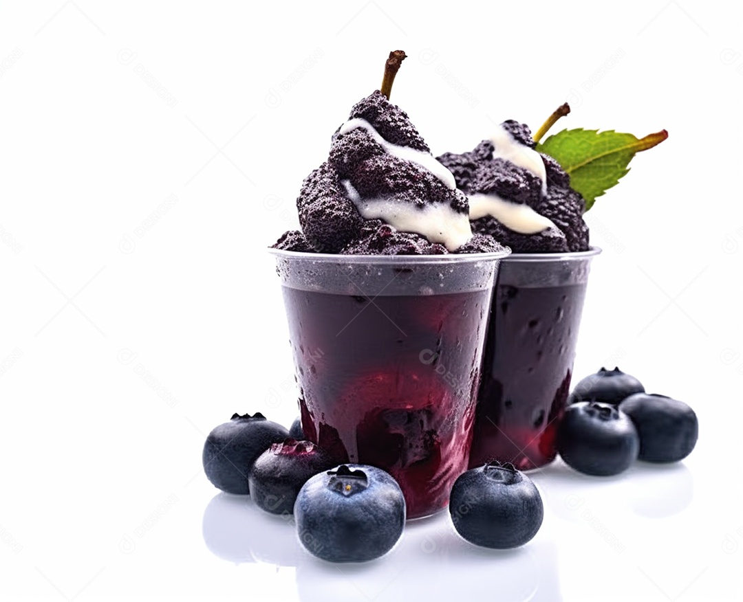 Copo com delicioso creme de açaí