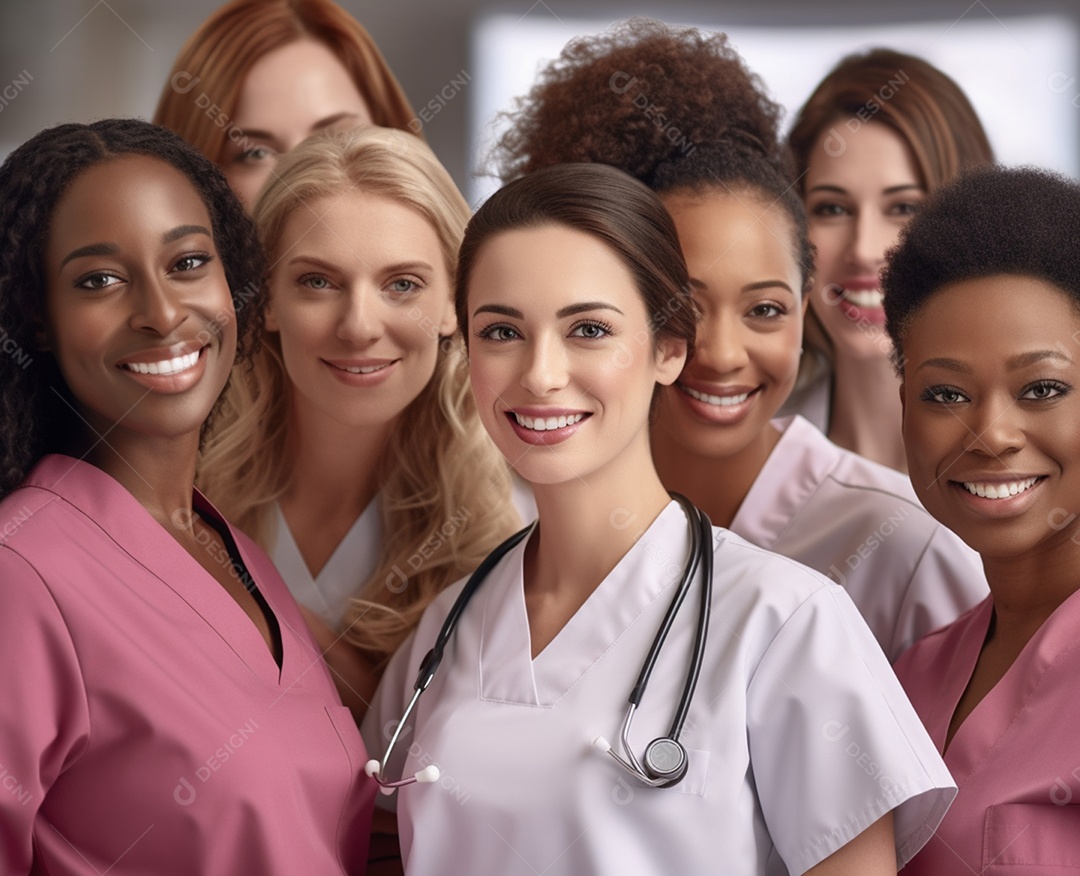 Lindas mulheres profissionais da saúde