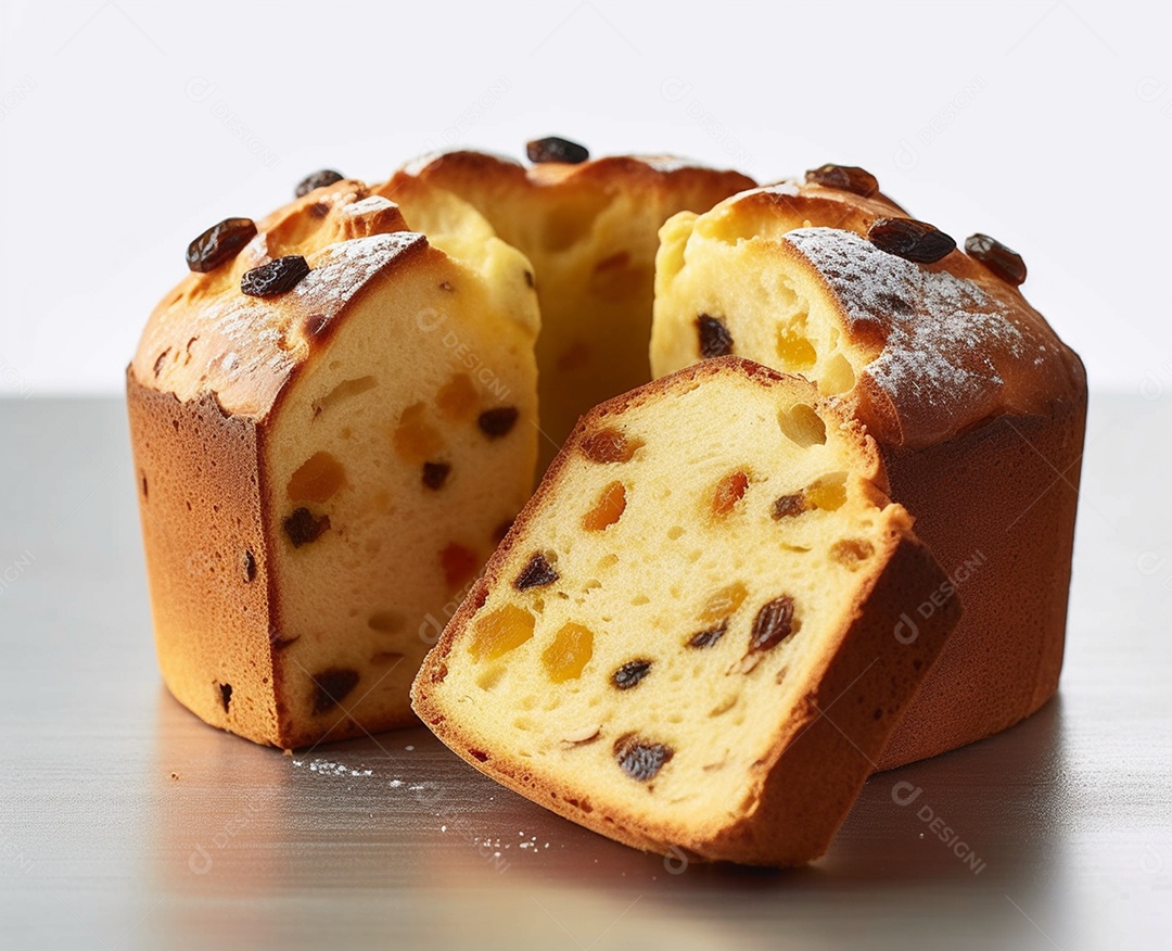 Delicioso panettone com frutas cristalizadas