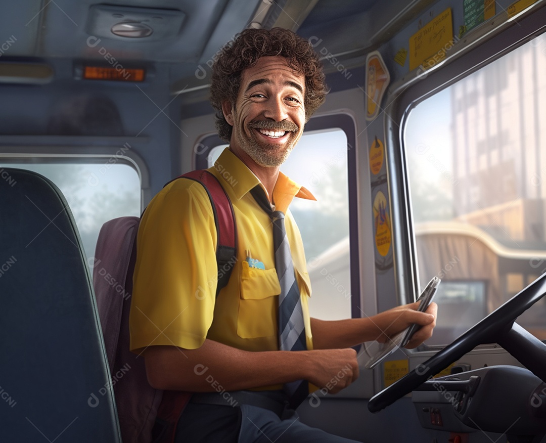 Homem motorista de ônibus