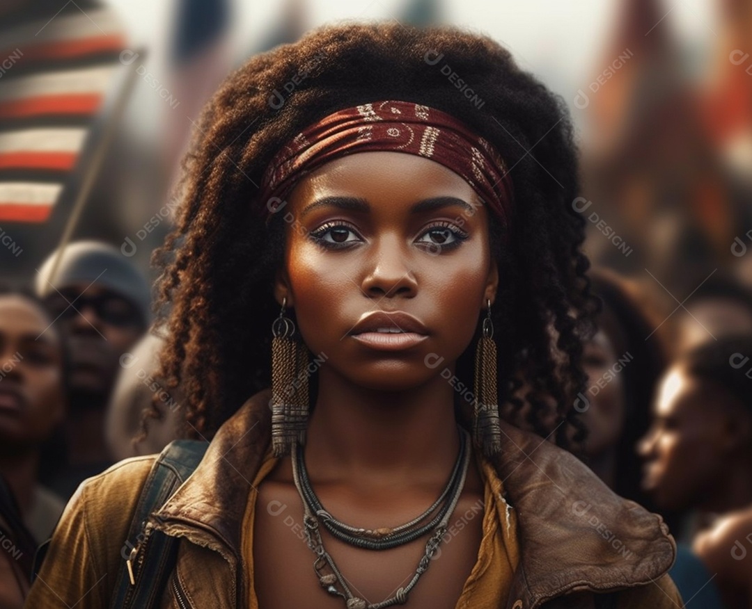 Menina negra fazendo protesto