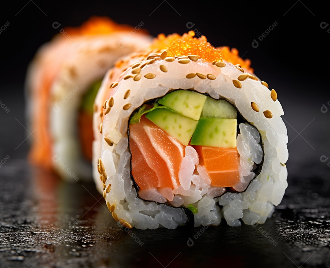 Deliciosas peças de sushi