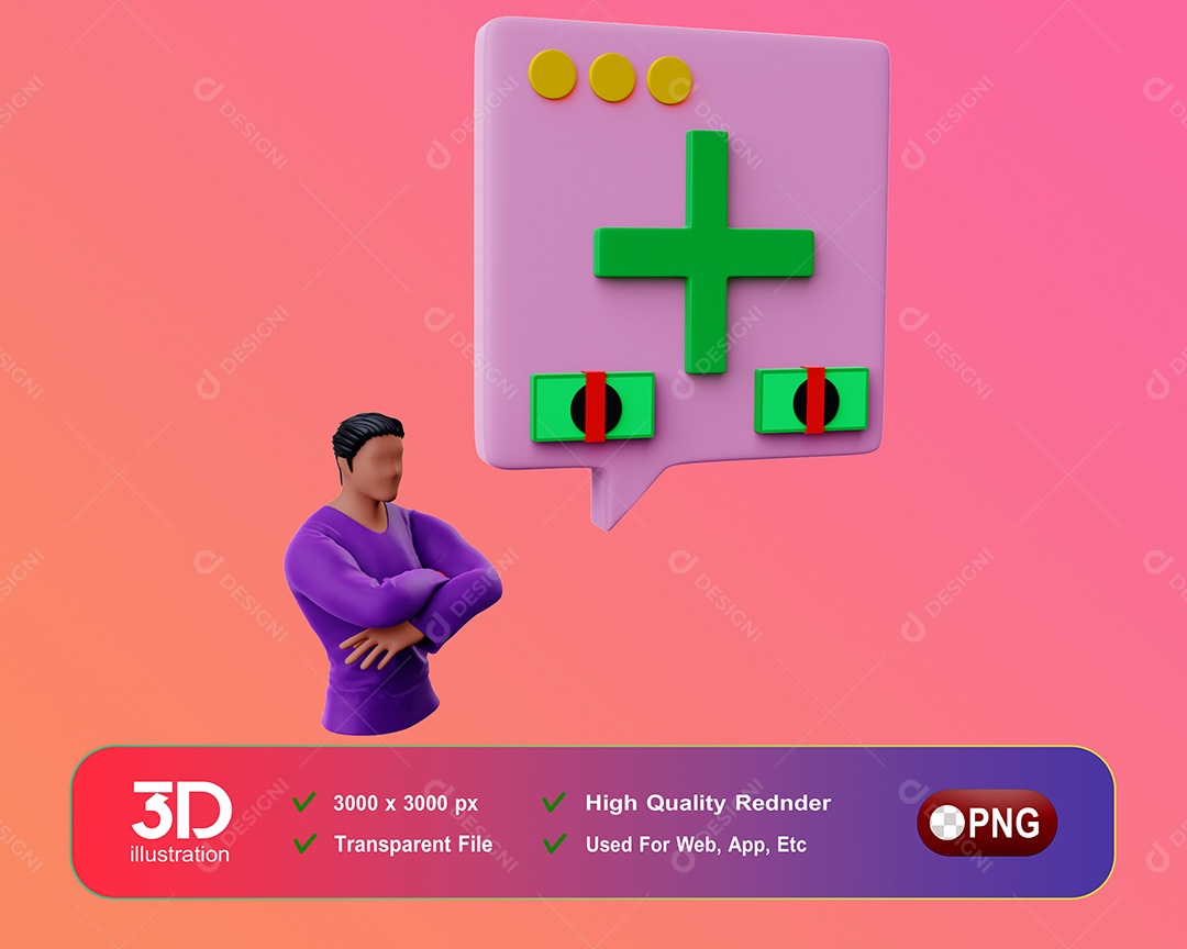Personagem Valores Elemento 3D Para Composição PSD