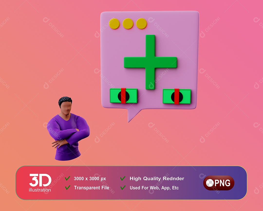 Personagem Valores Elemento 3D Para Composição PSD