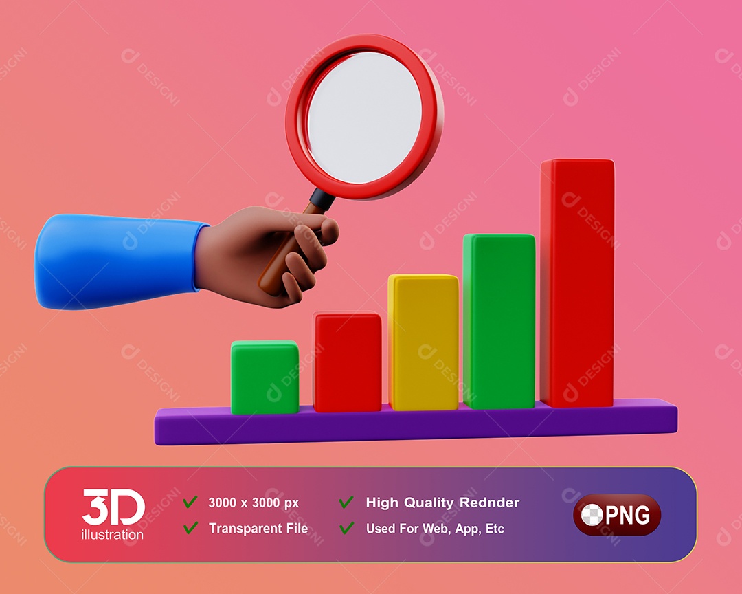 Observações De Gráficos Elemento 3D Para Composição PSD