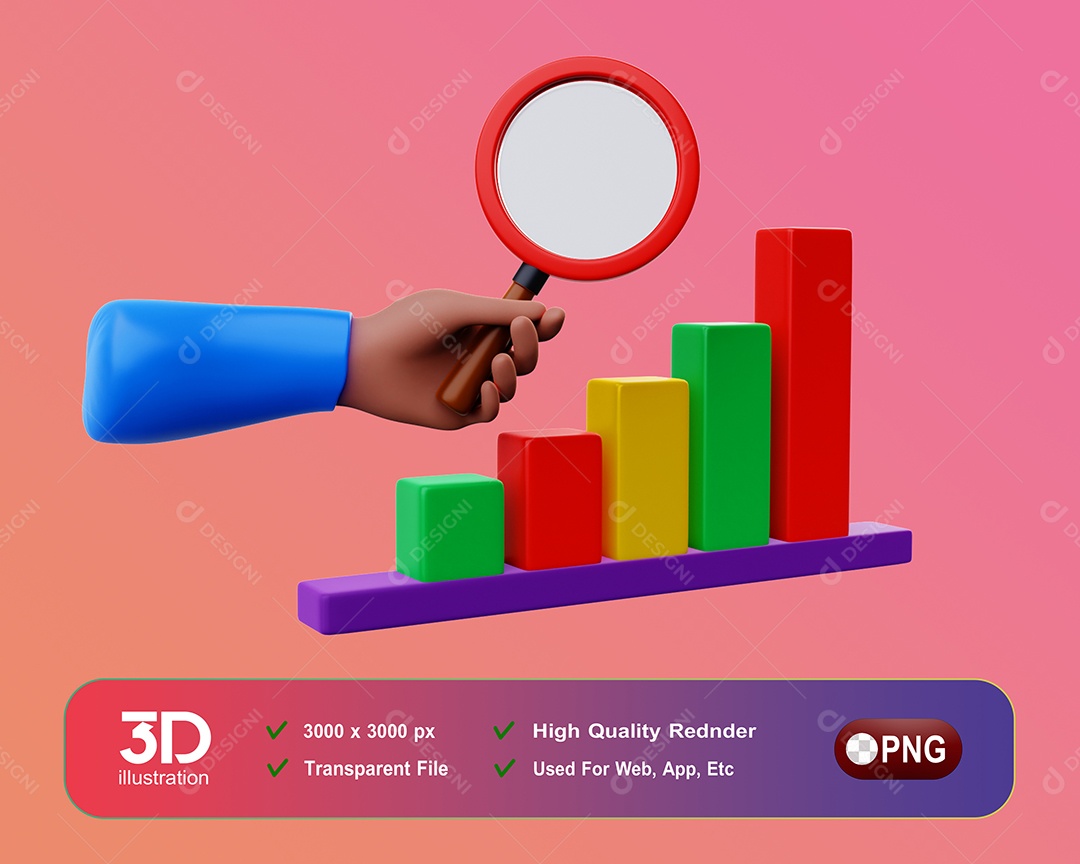 Observações De Gráficos Elemento 3D Para Composição PSD