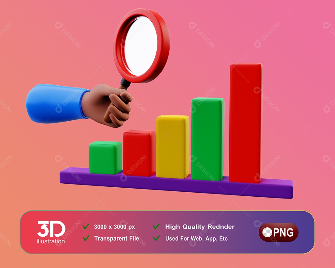 Observações De Gráficos Elemento 3D Para Composição PSD
