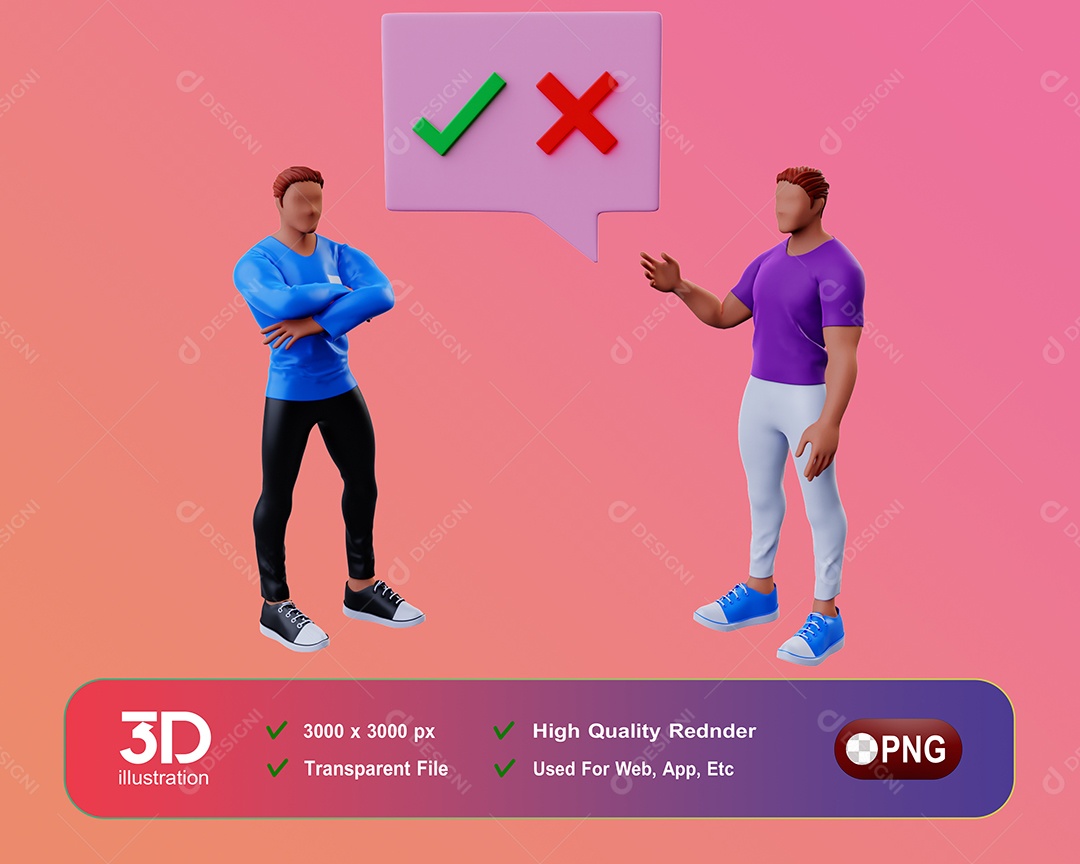 Personagem Elemento 3D Para Composição PSD