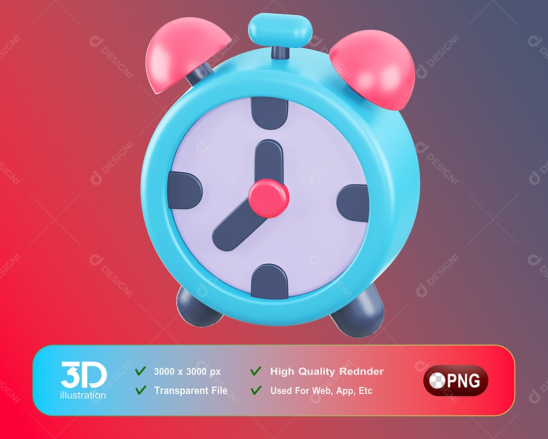 Relógio Elemento 3D Para Composição PSD