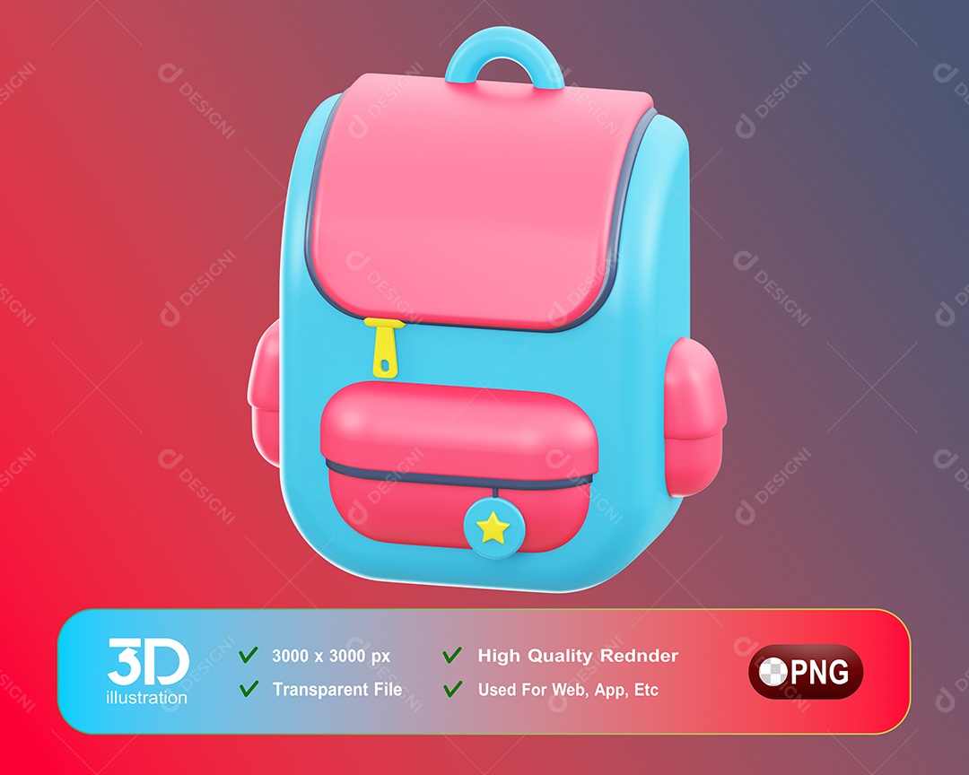 3D Element Backpack For PSD Composition