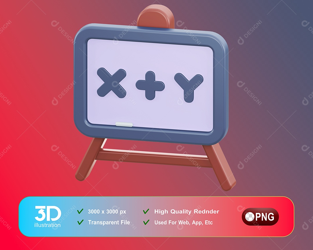 Quadro De Sala De Aula Elemento 3D Para Composição PSD