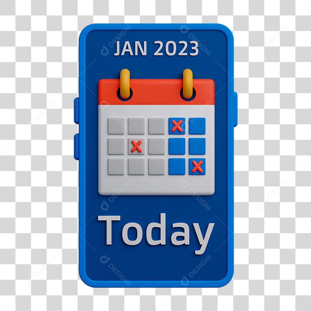 Elemento 3D Celular Mensagens Contatos Vídeos para Composição PNG Transparente