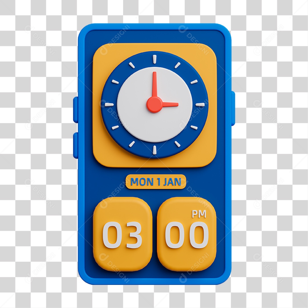 Elemento 3D Celular Mensagens Contatos Vídeos para Composição PNG Transparente