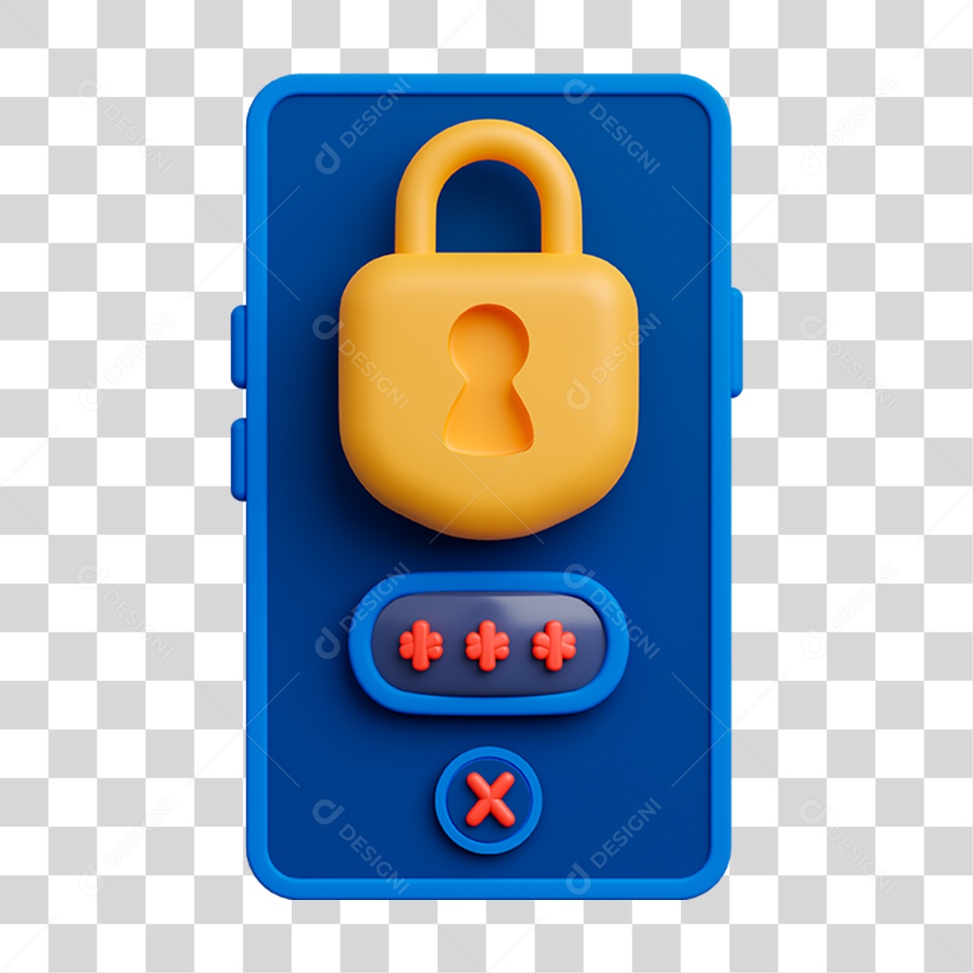 3D Cell Phone Messages Contacts Videos Element for Transparent PNG Composition