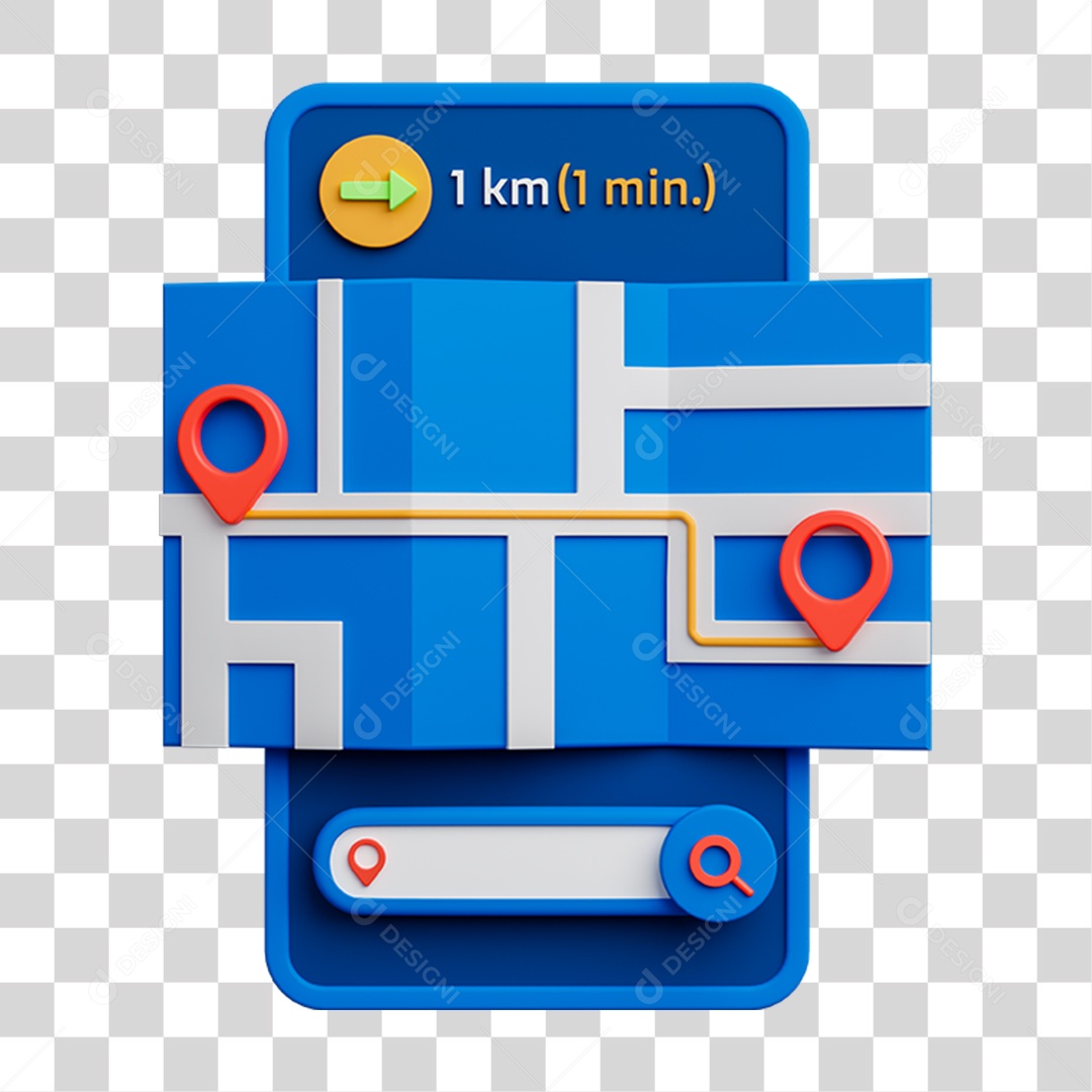 Elemento 3D Celular Mensagens Contatos Vídeos para Composição PNG Transparente