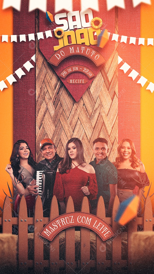 Social Media Flyer Story São João Do Matutu Mastruz Com Leite PSD Editável