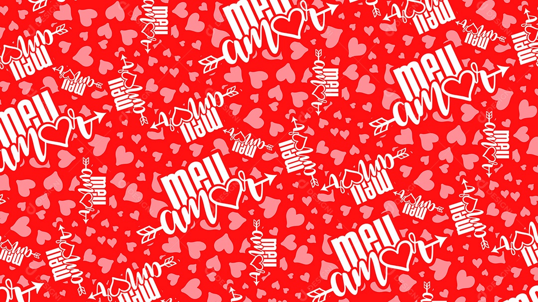 Pattern Padrões Geométricos Texto Do Dia Dos Namorados Meu Amor Em Fundo Branco Vetor AI + PAT