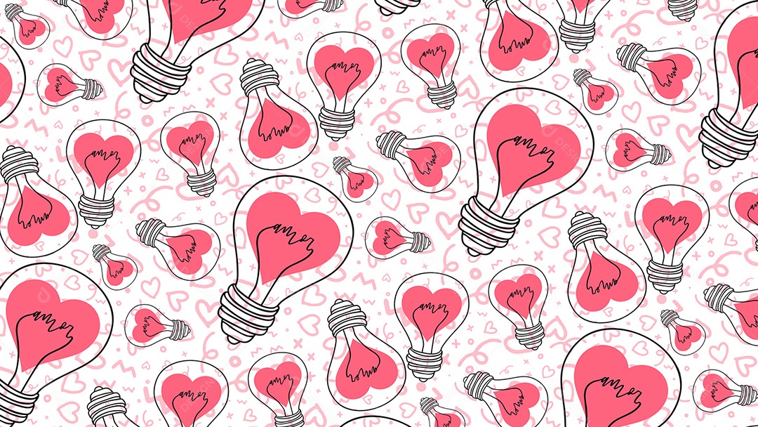 Pattern Padrões Geométricos Texto Do Dia Dos Namorados Amor Em Fundo Branco Vetor AI + PAT