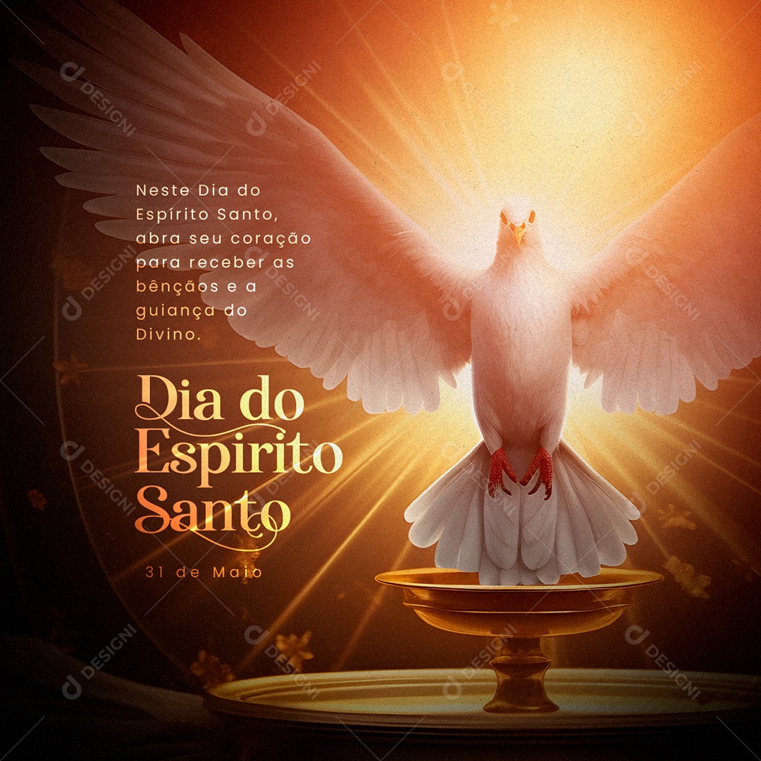 Receber As Bênção Do Divino Dia Do Espirito Santo 31 De Maio Social Media PSD Editável