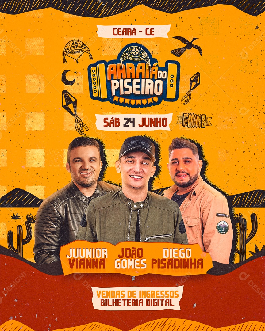 Social Media Feed Arraia Do Piseiro Vendas De Ingresso PSD Editável