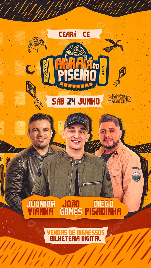 Social Media Story Arraia Do Piseiro Vendas De Ingresso PSD Editável