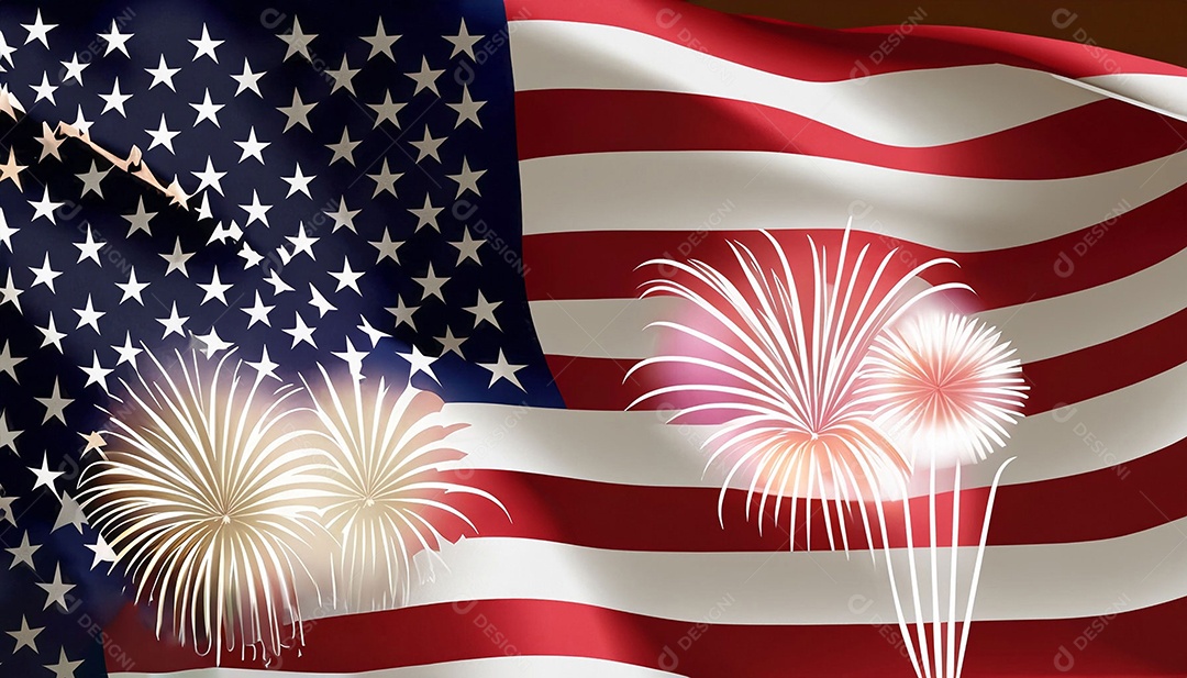 Bandeira dos Estados Unidos comemoração 4 de Julho