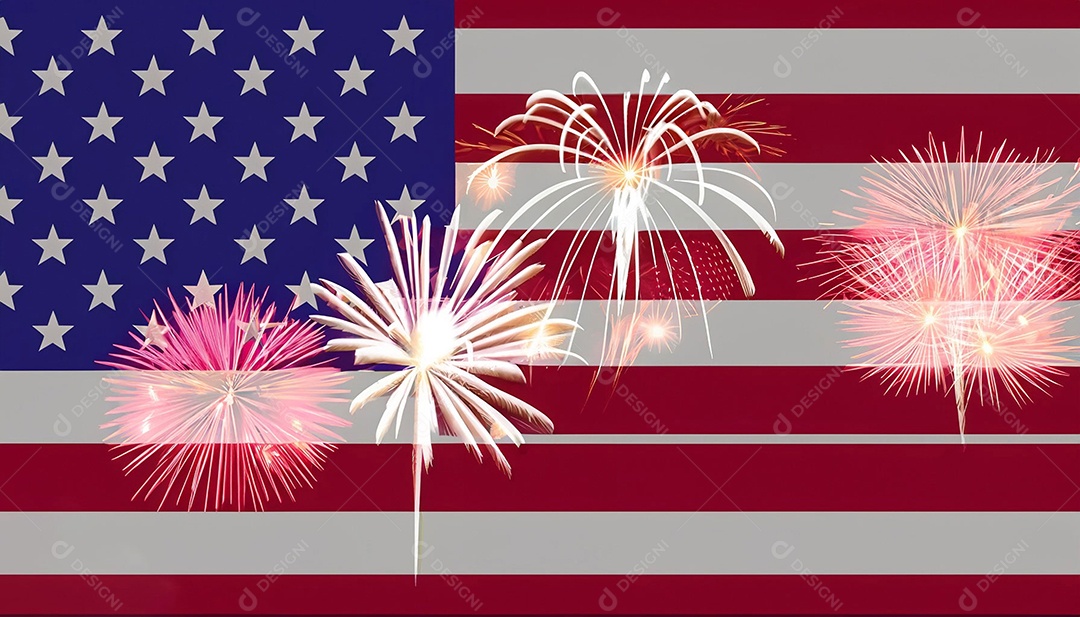 Bandeira dos Estados Unidos comemoração 4 de Julho