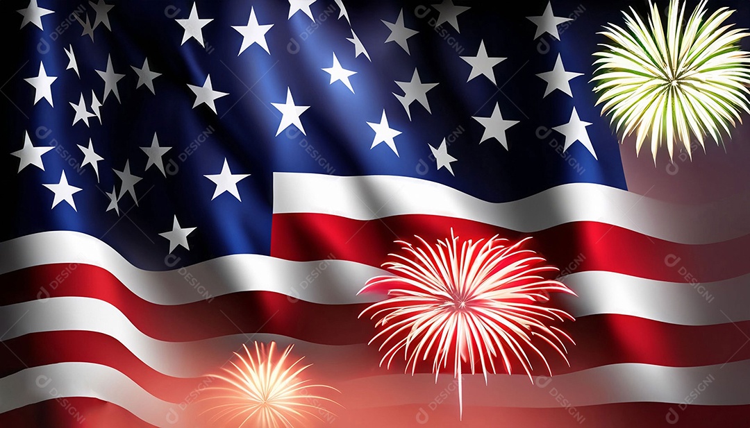 Bandeira dos Estados Unidos comemoração 4 de Julho