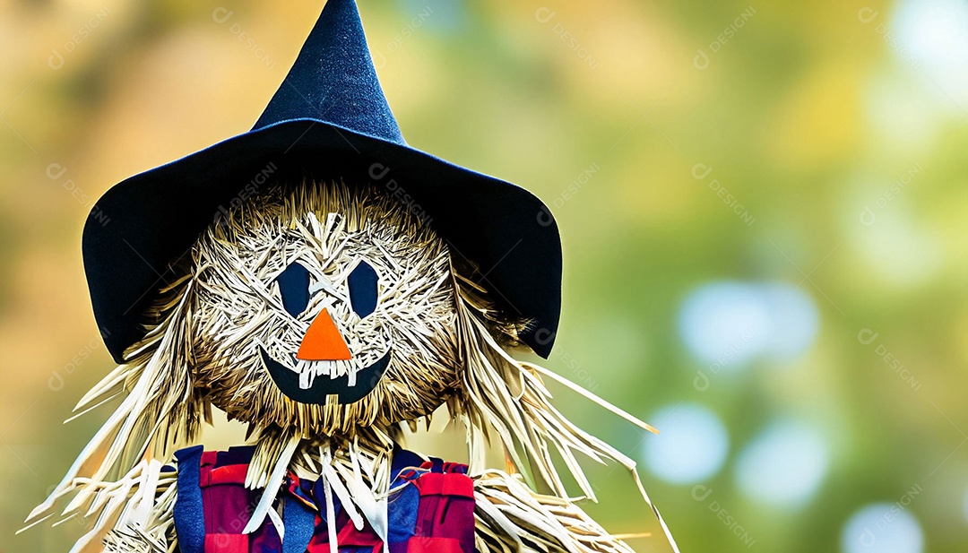 Boneco espantalho feito de palha