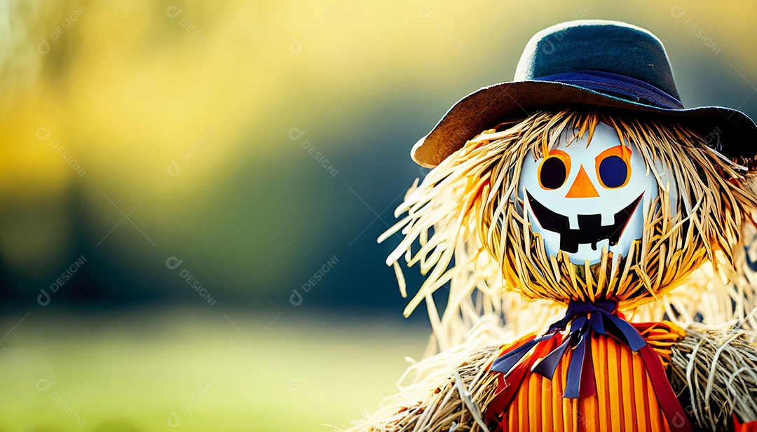 Boneco espantalho feito de palha