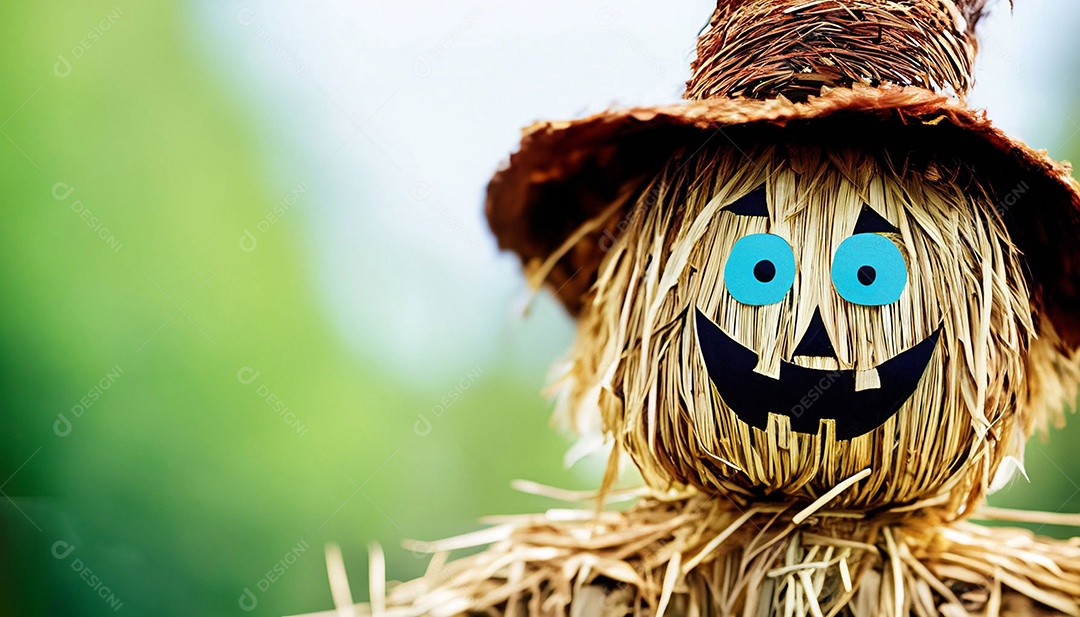 Boneco espantalho feito de palha