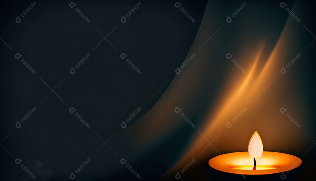 Detalhes da vela acessa