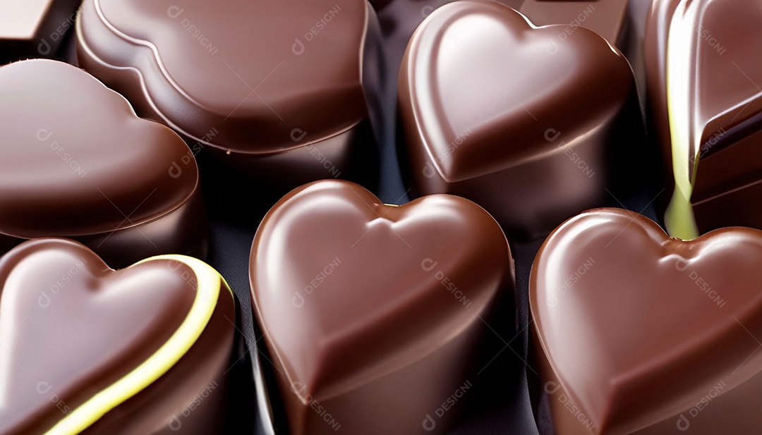 Deliciosos chocolates em formato de coração