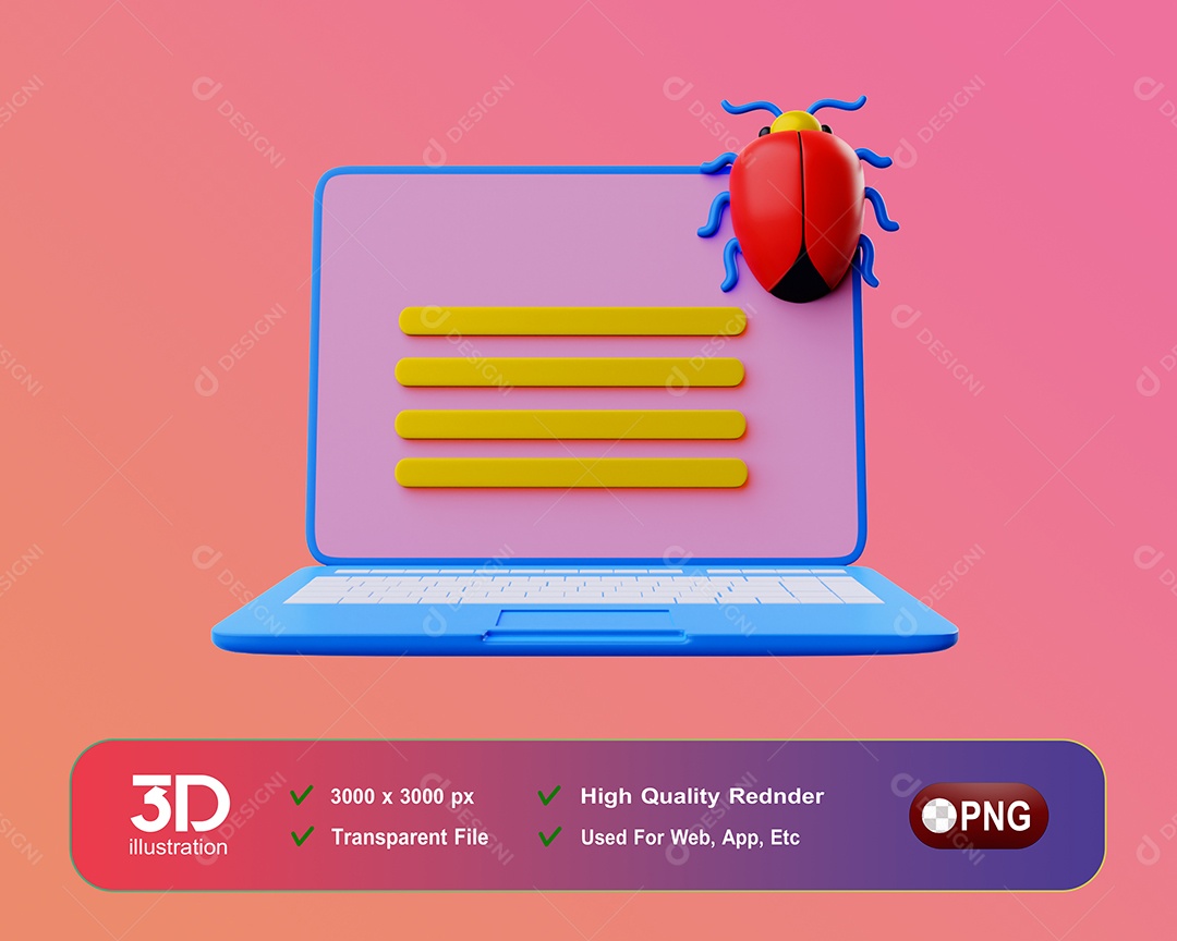 Notebook Elemento 3D Para Composição PSD