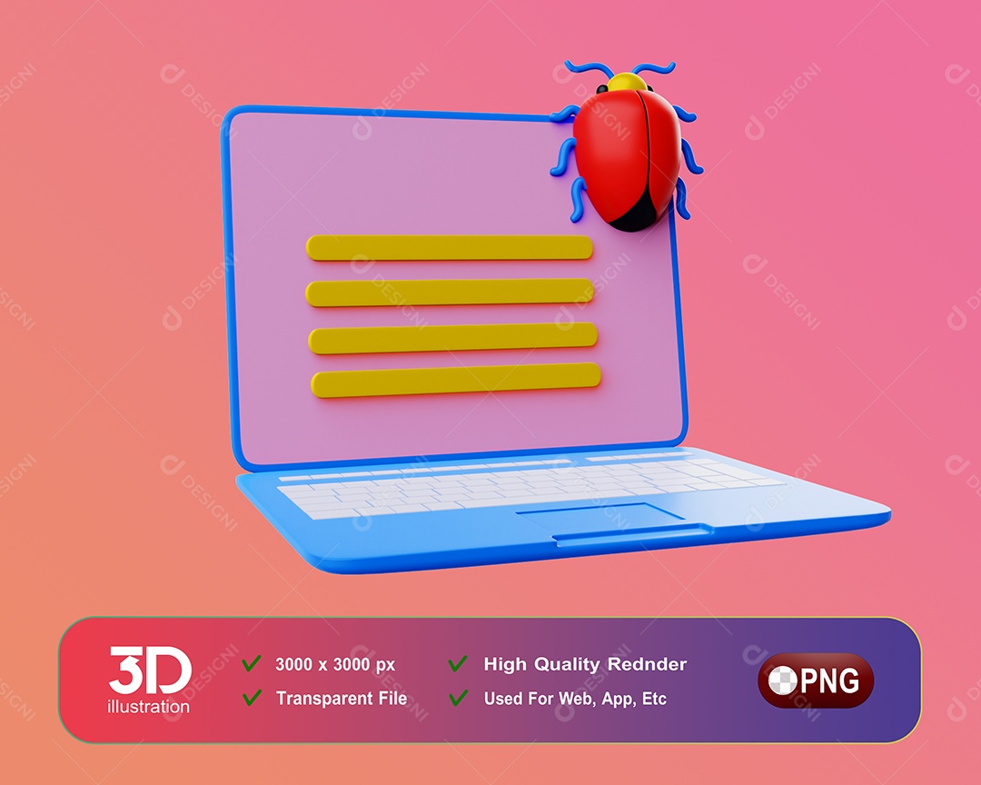 Notebook Elemento 3D Para Composição PSD