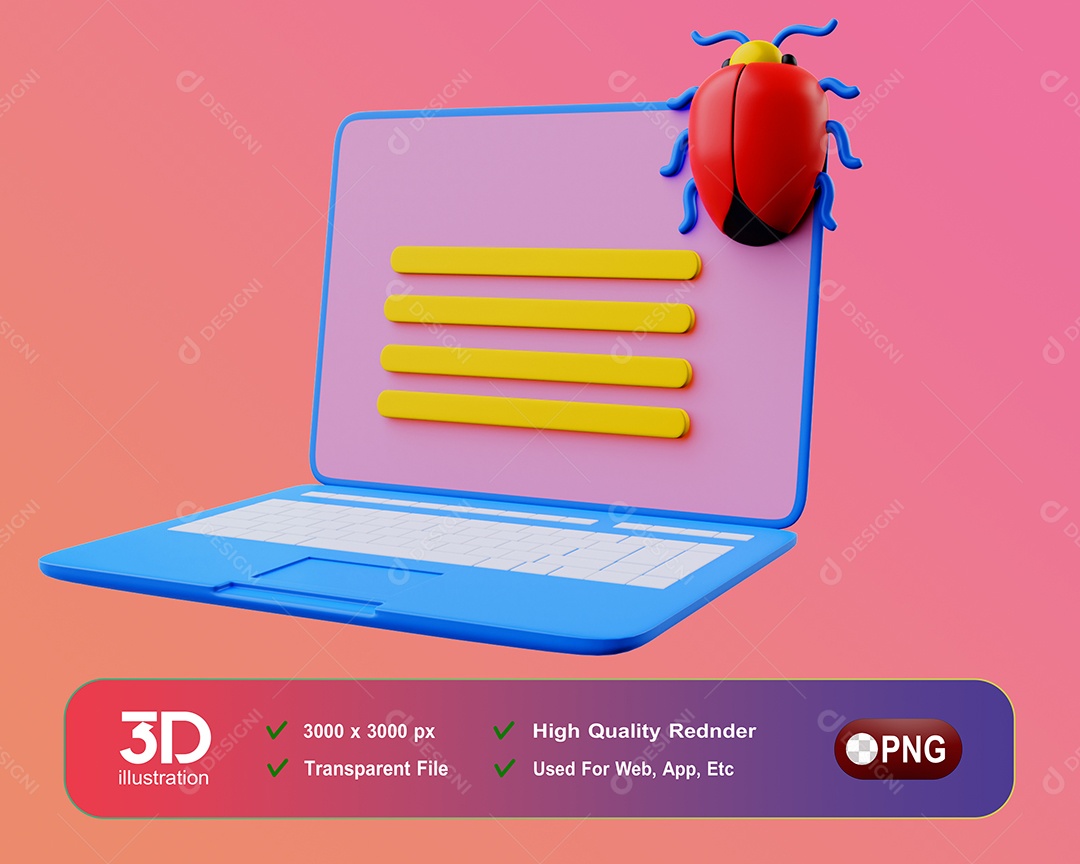 Notebook Elemento 3D Para Composição PSD