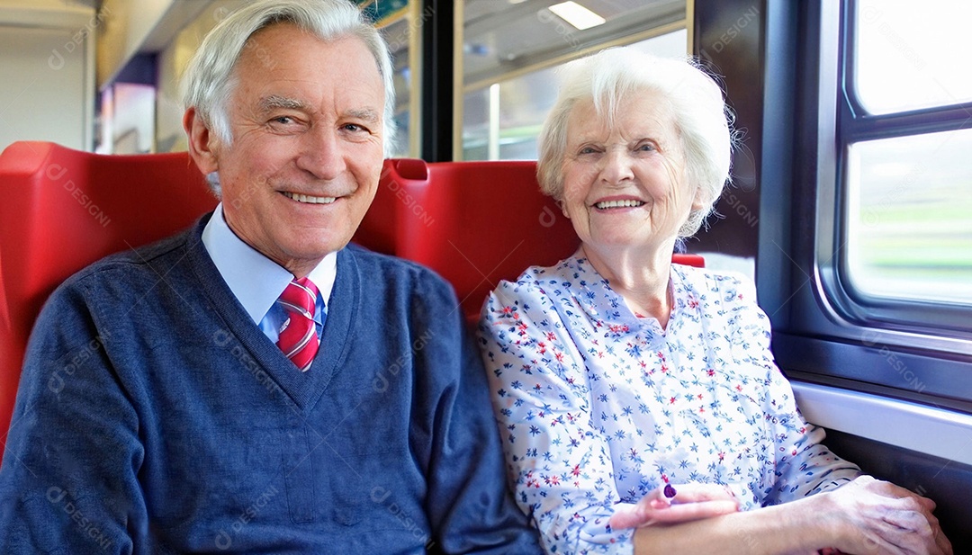 Casal de idosos sorridentes