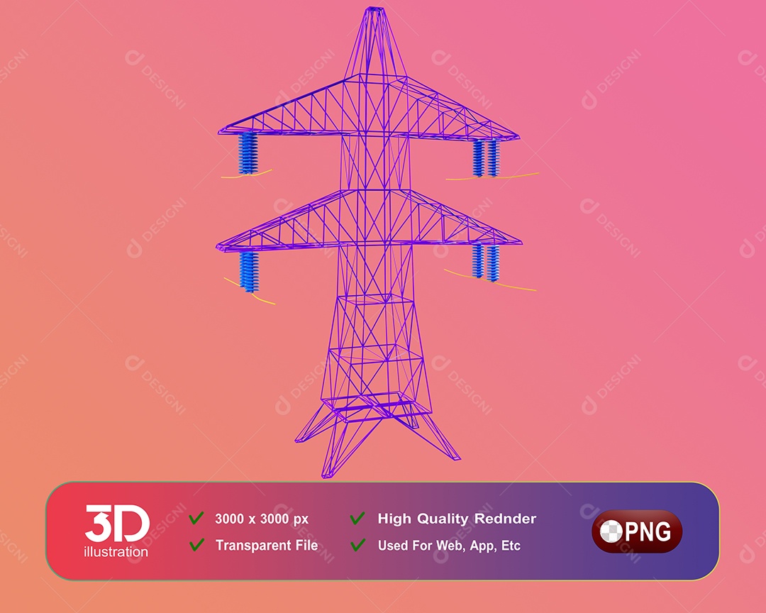 Torre Elemento 3D Para Composição PSD