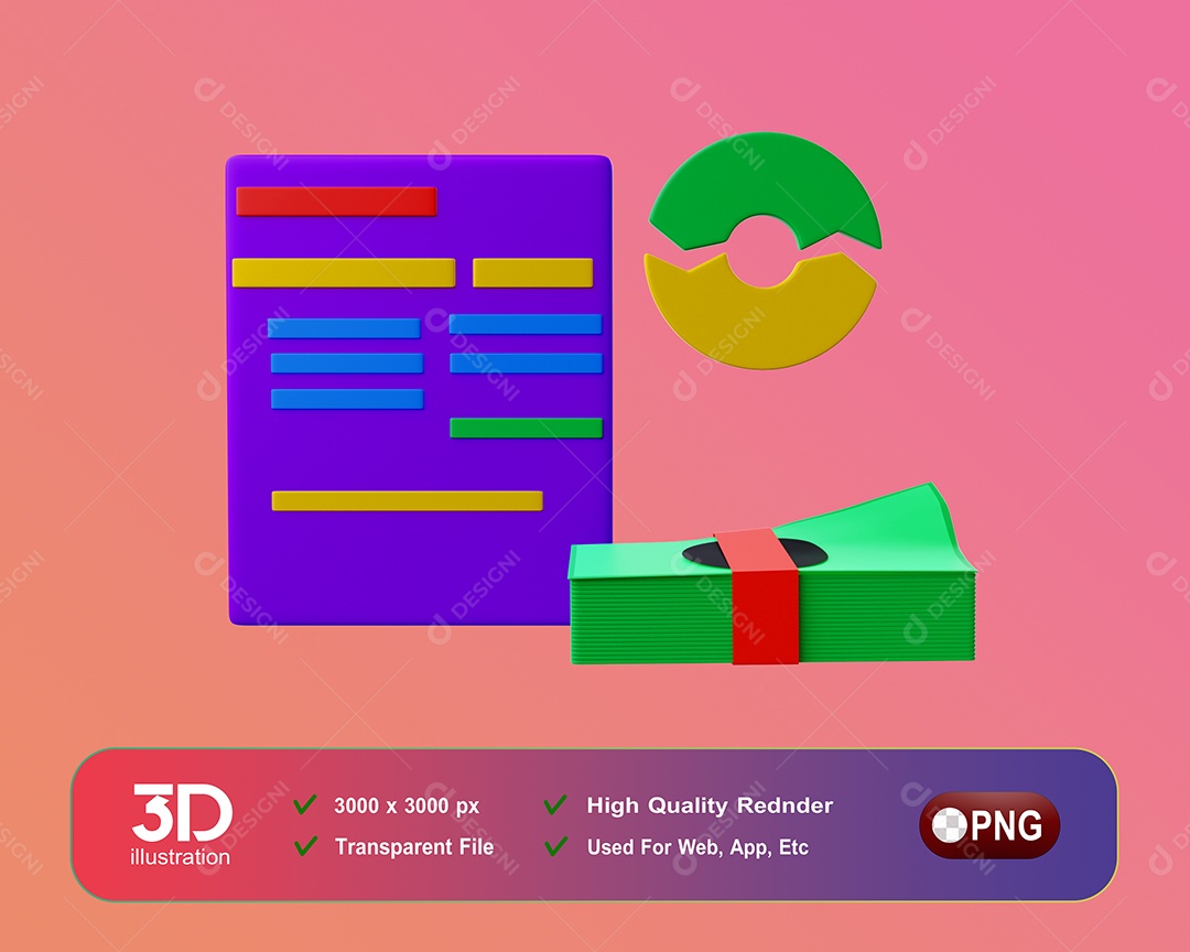 Financias Elemento 3D Para Composição PSD