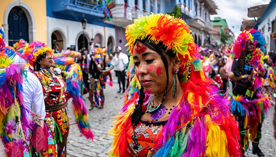 Pessoas fantasiadas para festival de carnaval