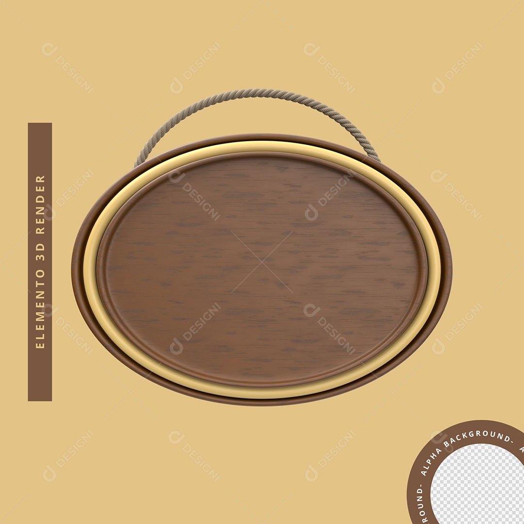 Moldura Marrom Elemento 3D Para Composição PSD