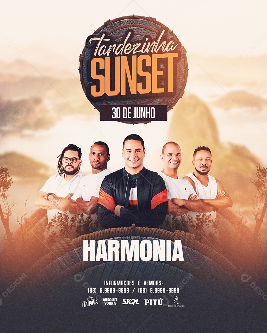 Social Media Flyer Feed Tardezinha Sunset Harmonia PSD Editável