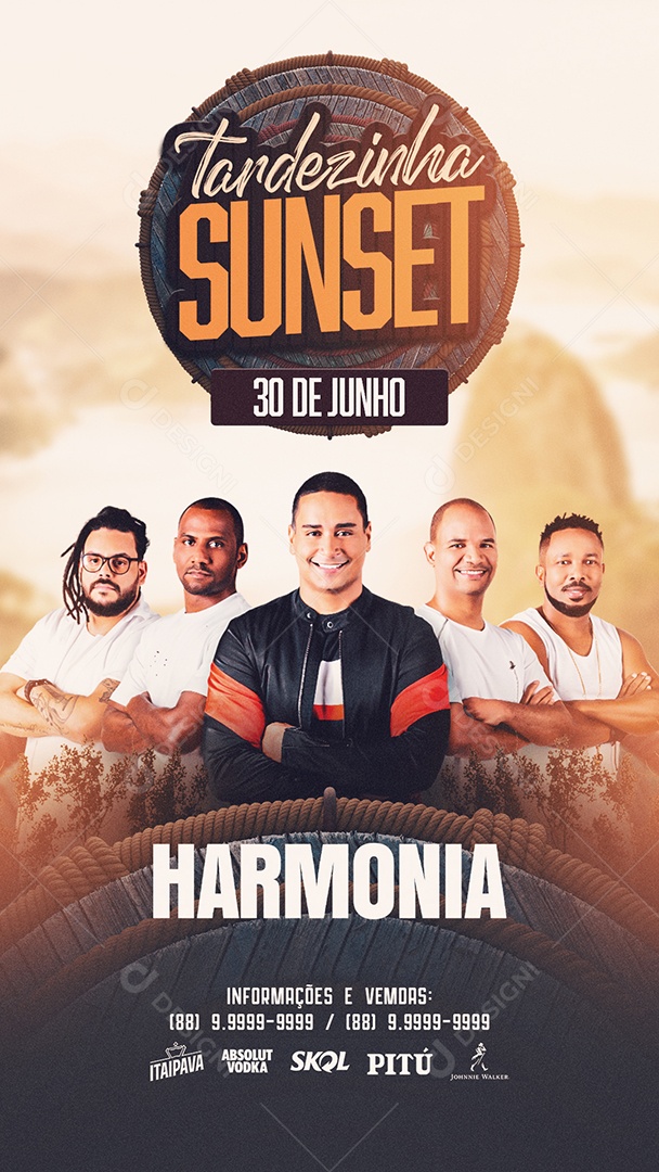 Social Media Flyer Story Tardezinha Sunset Harmonia PSD Editável