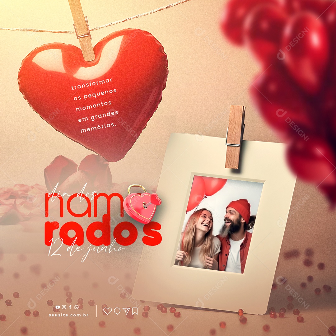 Transformar Os Pequenos Momentos Em Grandes Memórias Dia Dos Namorados Social Media PSD Editável
