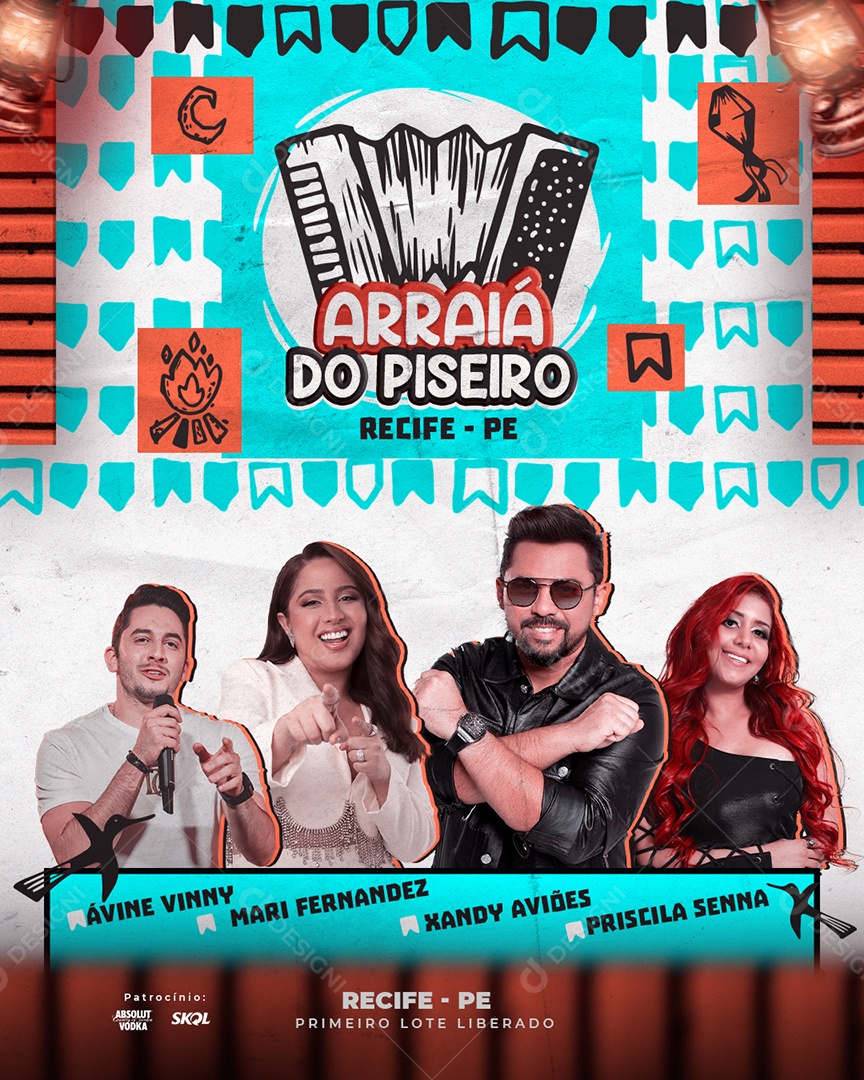 Flyer Arraia Do Peseiro Show Social Media PSD Editável