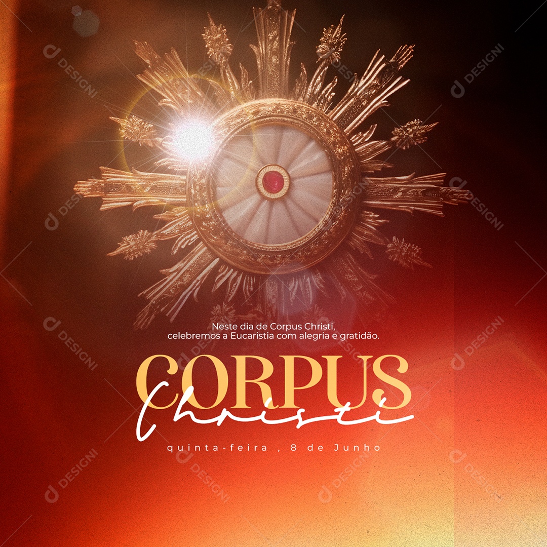 Neste Dia De Corpus Christi Celebremos A Eucaristia Social Media PSD Editável